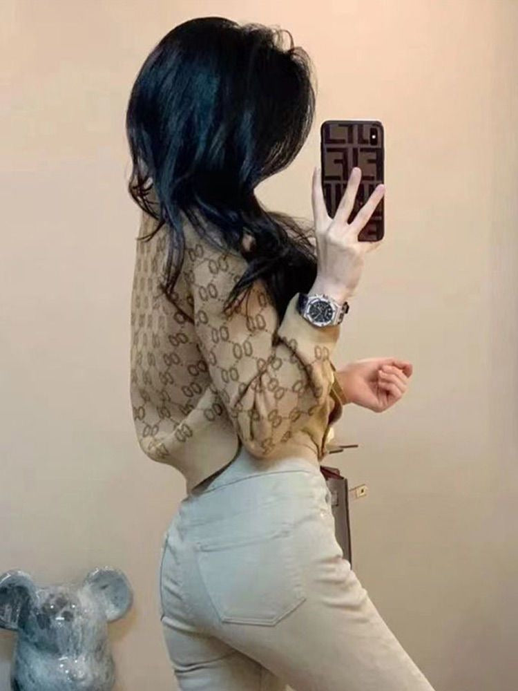 【outer】長袖ニットカーディガンF8055