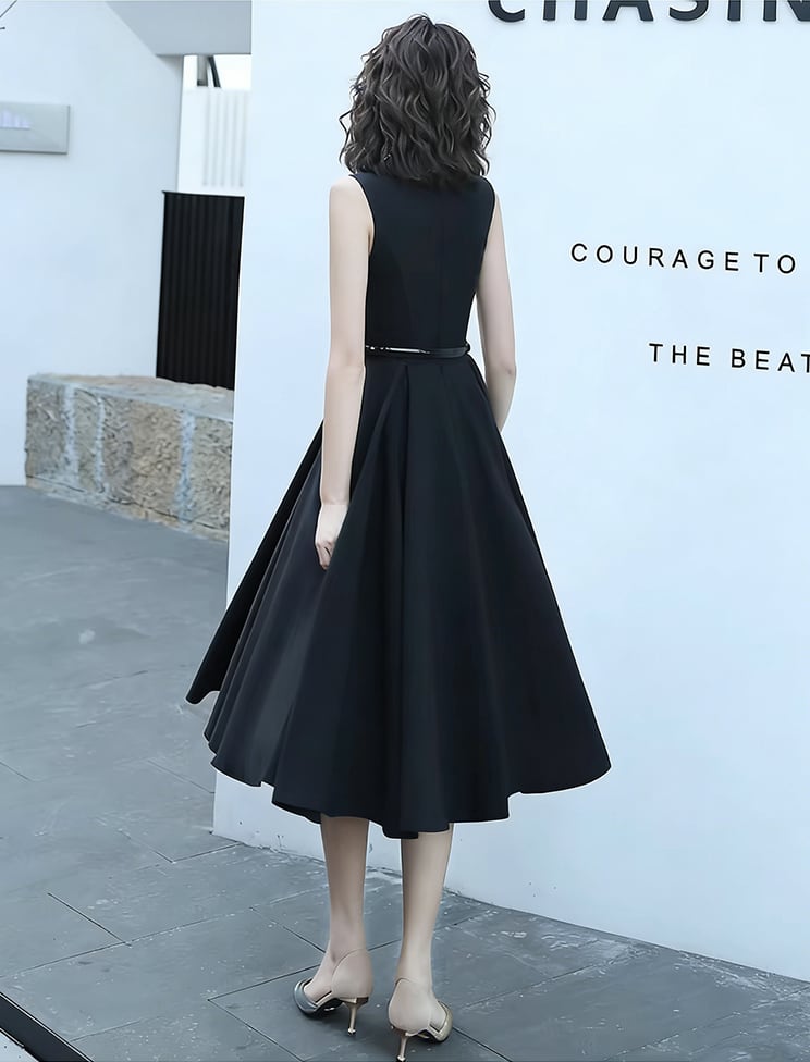 【dress】ノースリーブAラインフレアワンピース Q8438