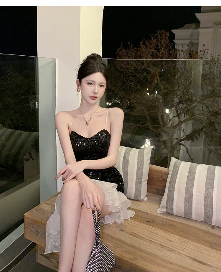 【dress】メッシュ切り替えワンピース G20365