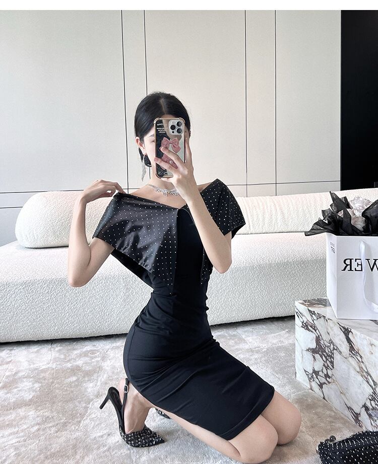 【dress】Vネック体型カバーワンピース G20132