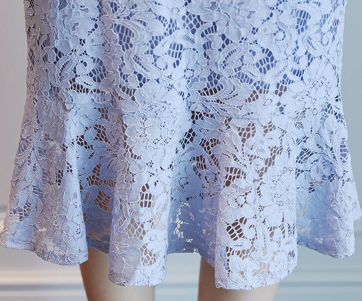 【dress】韓国風気質満点ファッションデザインレースマーメイドワンピース G0287