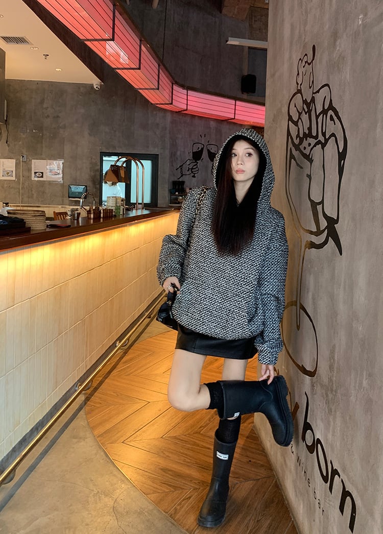 【tops】フード付き厚手パーカーG19985