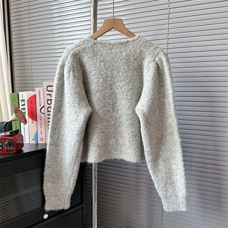 【outer】クルーネックニットカーデ M18975