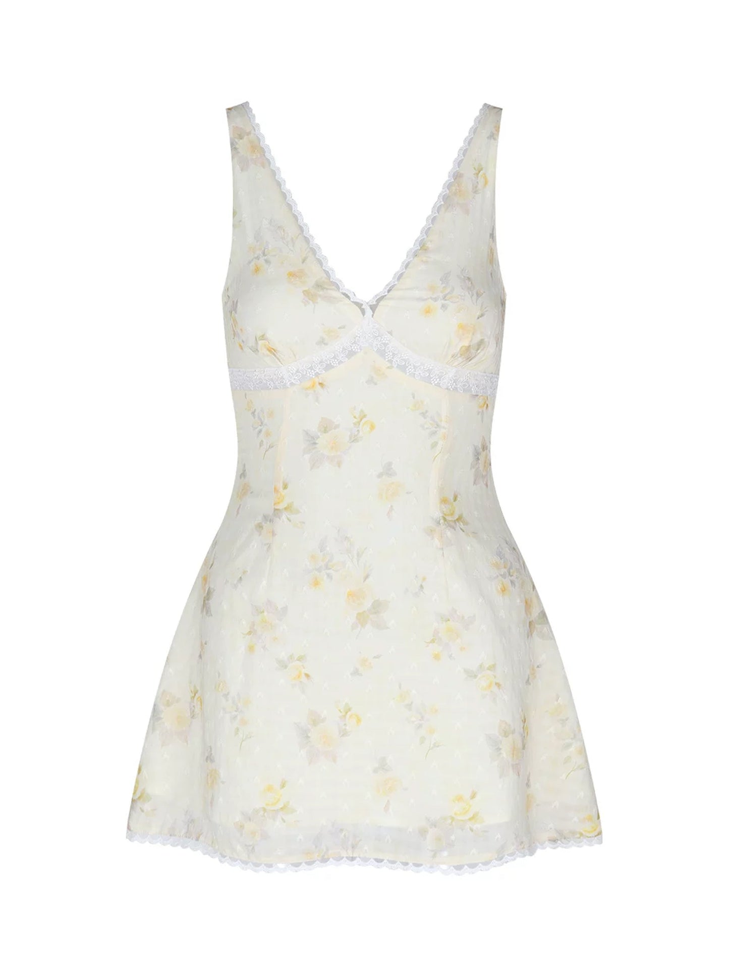【dress】フラワー柄レースドッキングキャミワンピース Q8713