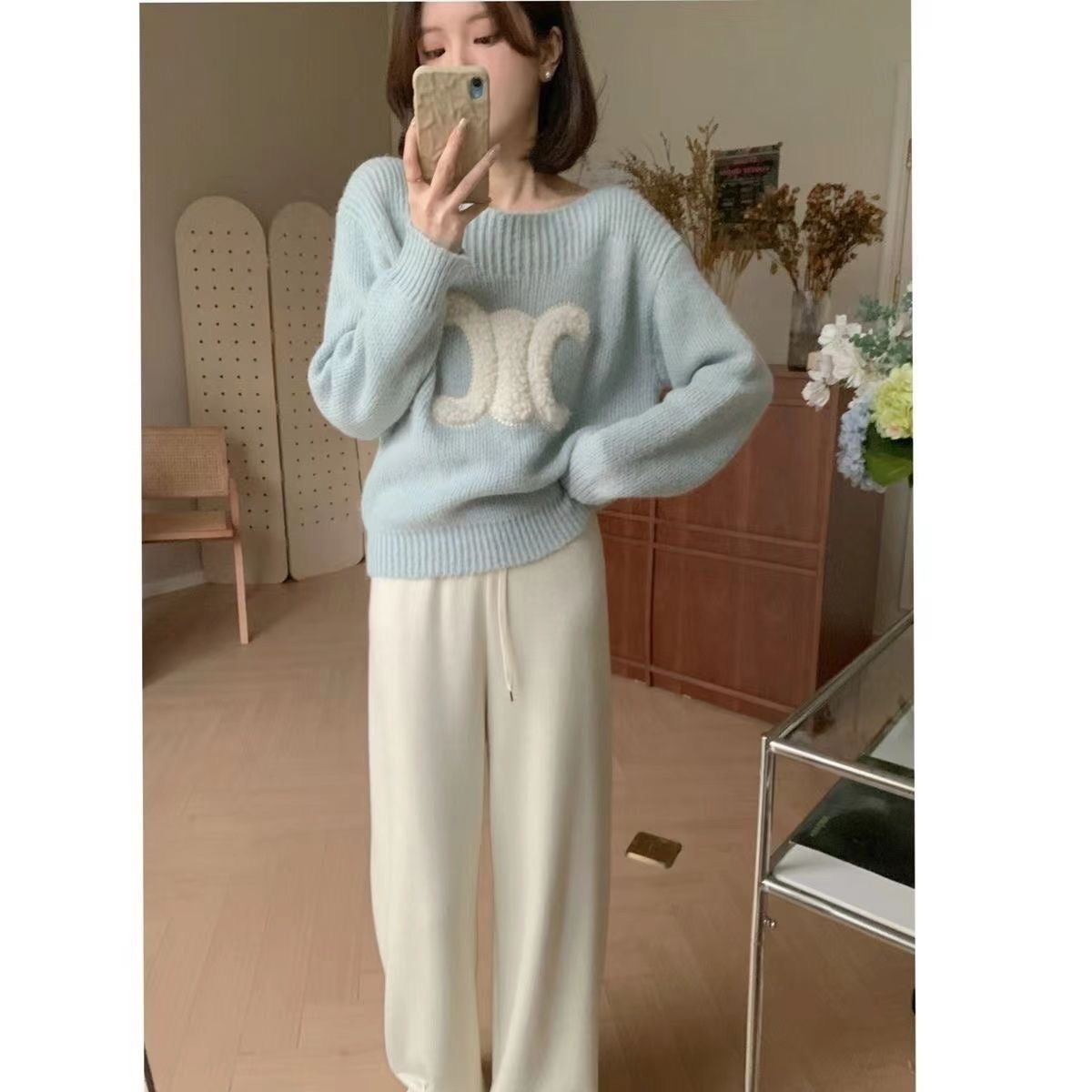 【tops】長袖ニットセーターF8300