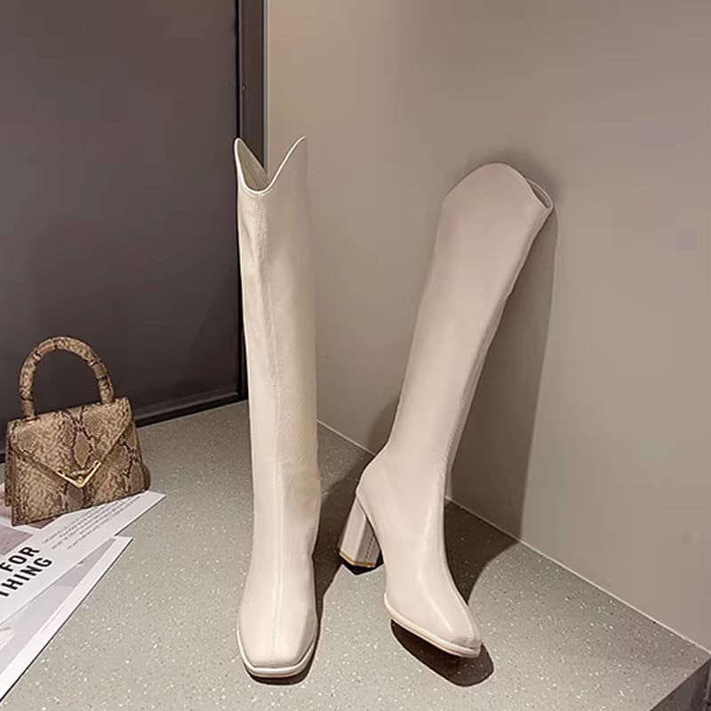 【Shoes】2色展開ロングブーツ Q8364
