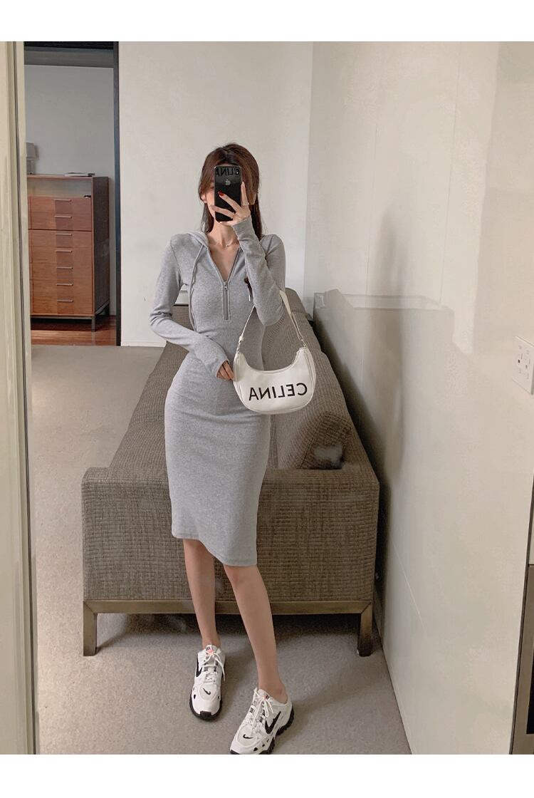 【dress】好感度UP!気質満点レトロデザインファスナーセクシーギャルワンピース G2992