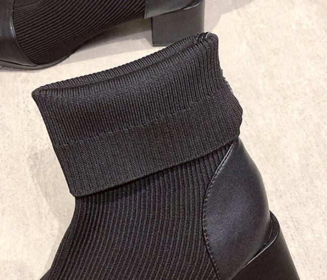 【shoes】無地おしゃれ履きやすい美脚魅せショートブーツF1242