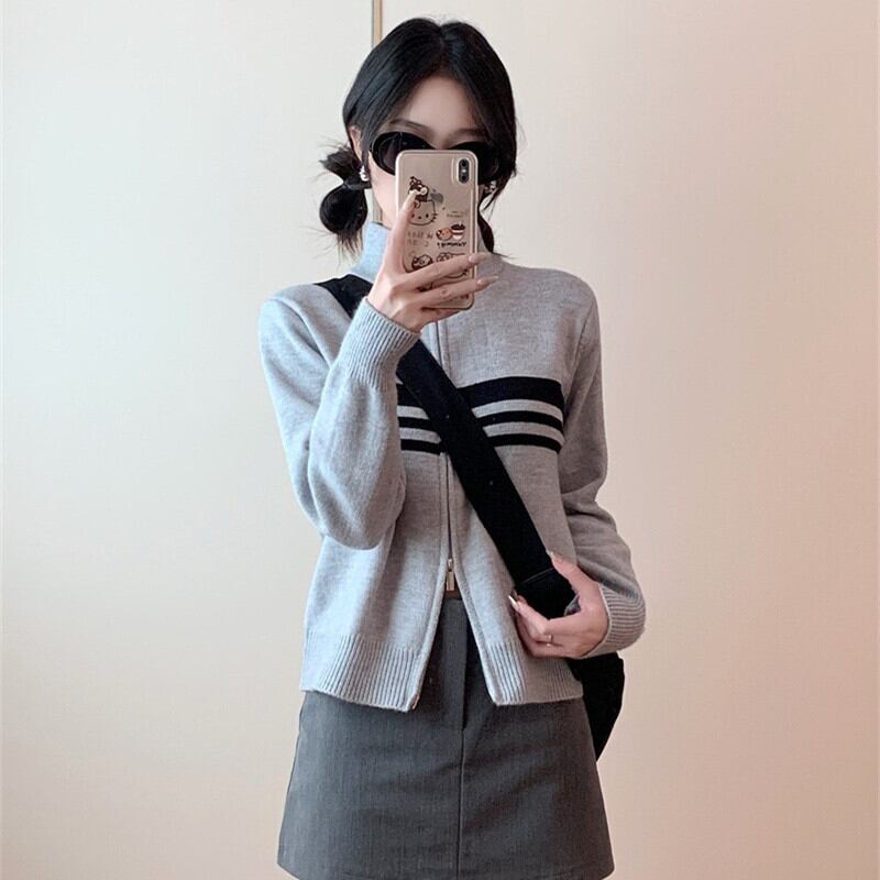 【outer】ファスナーニットカーデ M27332