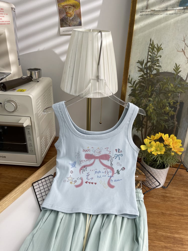 【tops】プリントキャミソール M24119