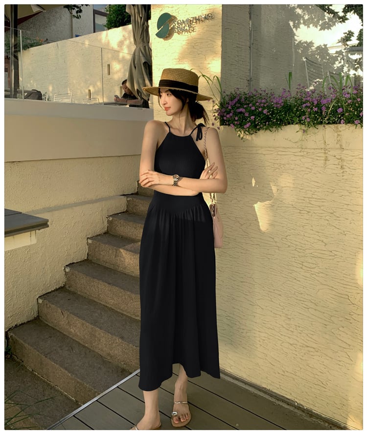 【dress】ニット切り替えワンピース