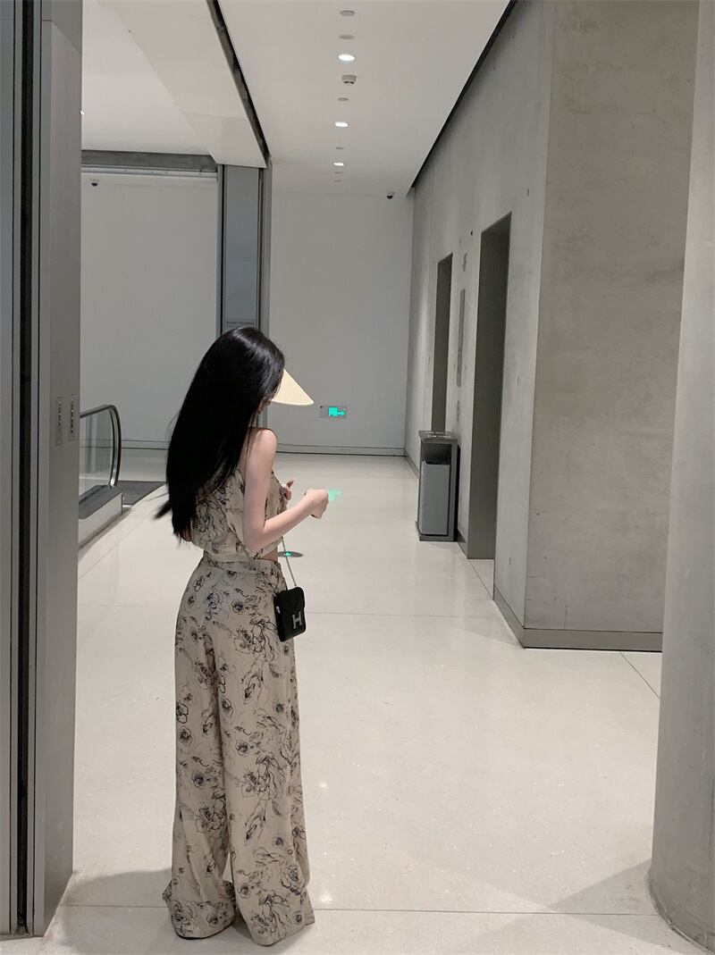 【set】プリントキャミソール+ガウチョパンツ2点セットG21351