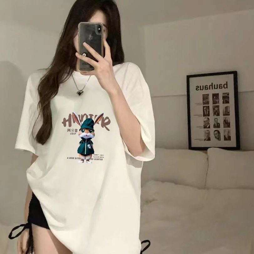 【tops】ゆったり動物柄TシャツF7637