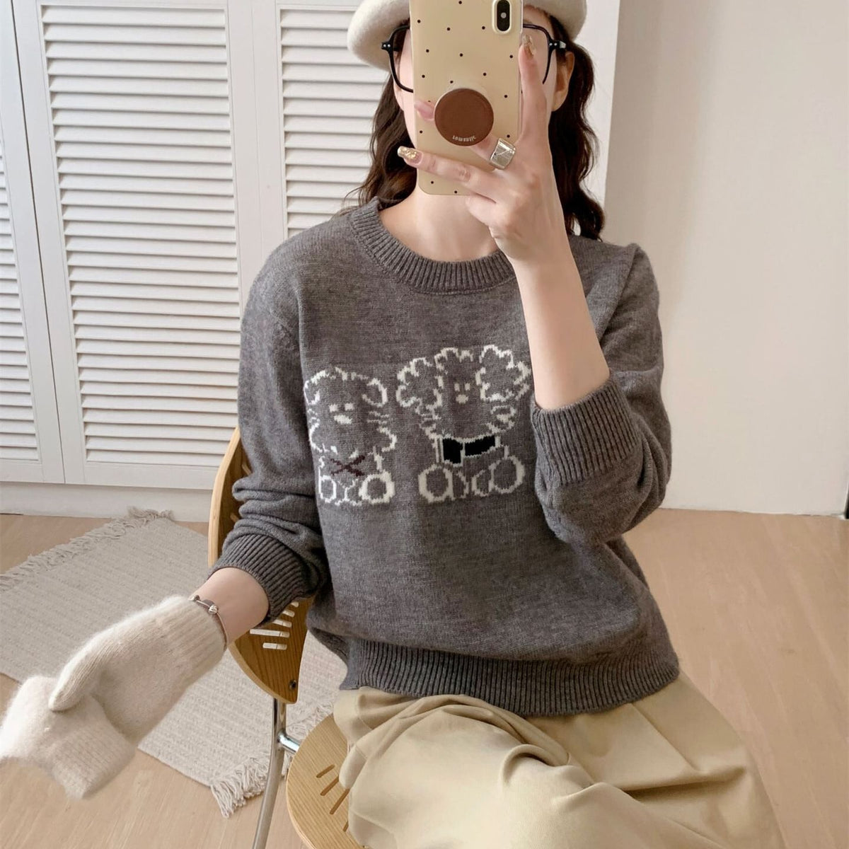 【tops】カートゥーンニットセーター M27313
