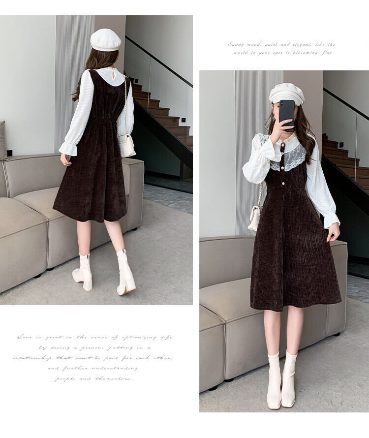 【dress】フリルドッキングワンピース M18863