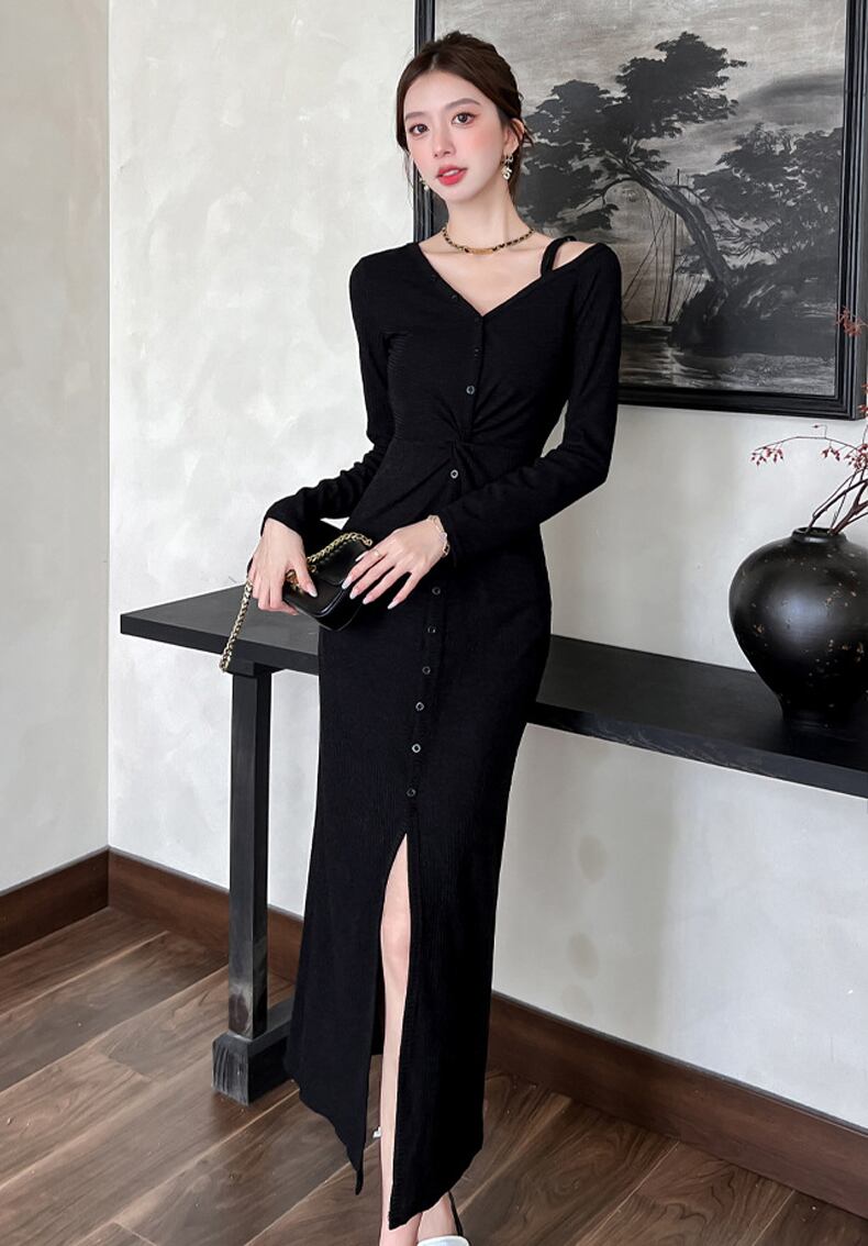 【dress】ニットワンピース Q7042