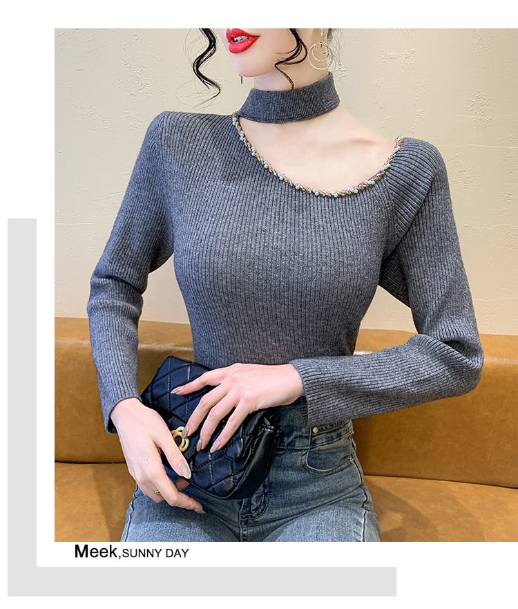 【tops】オフショルダーニットトップス M27516