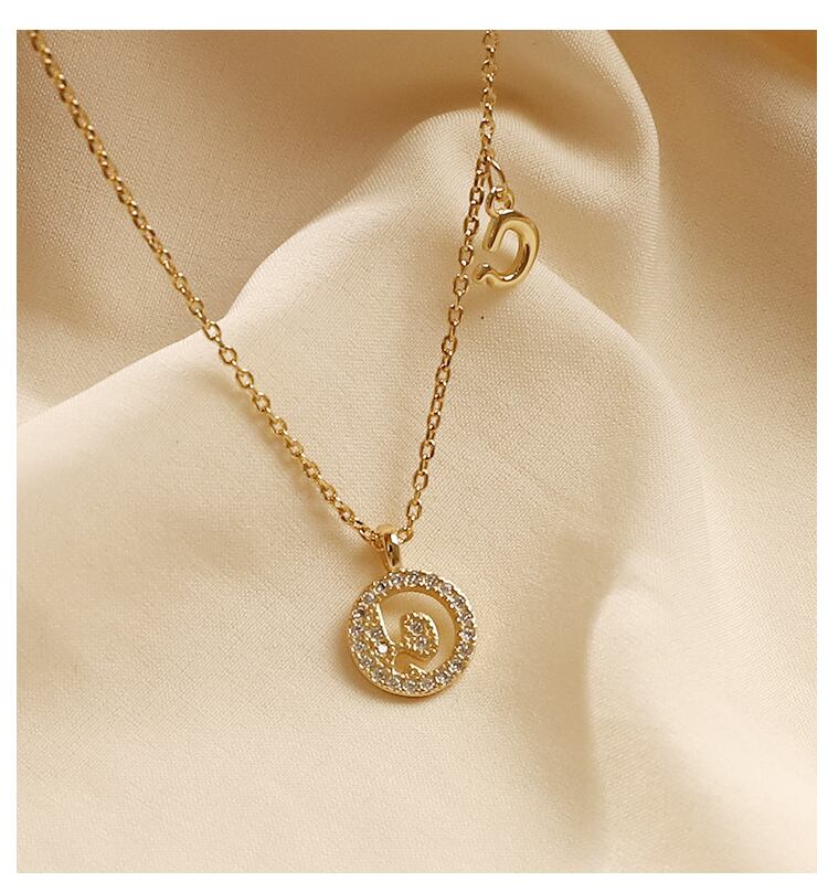 【小物】好感度UP円形文字ファッションシンプルデザインネックレスアクセサリー