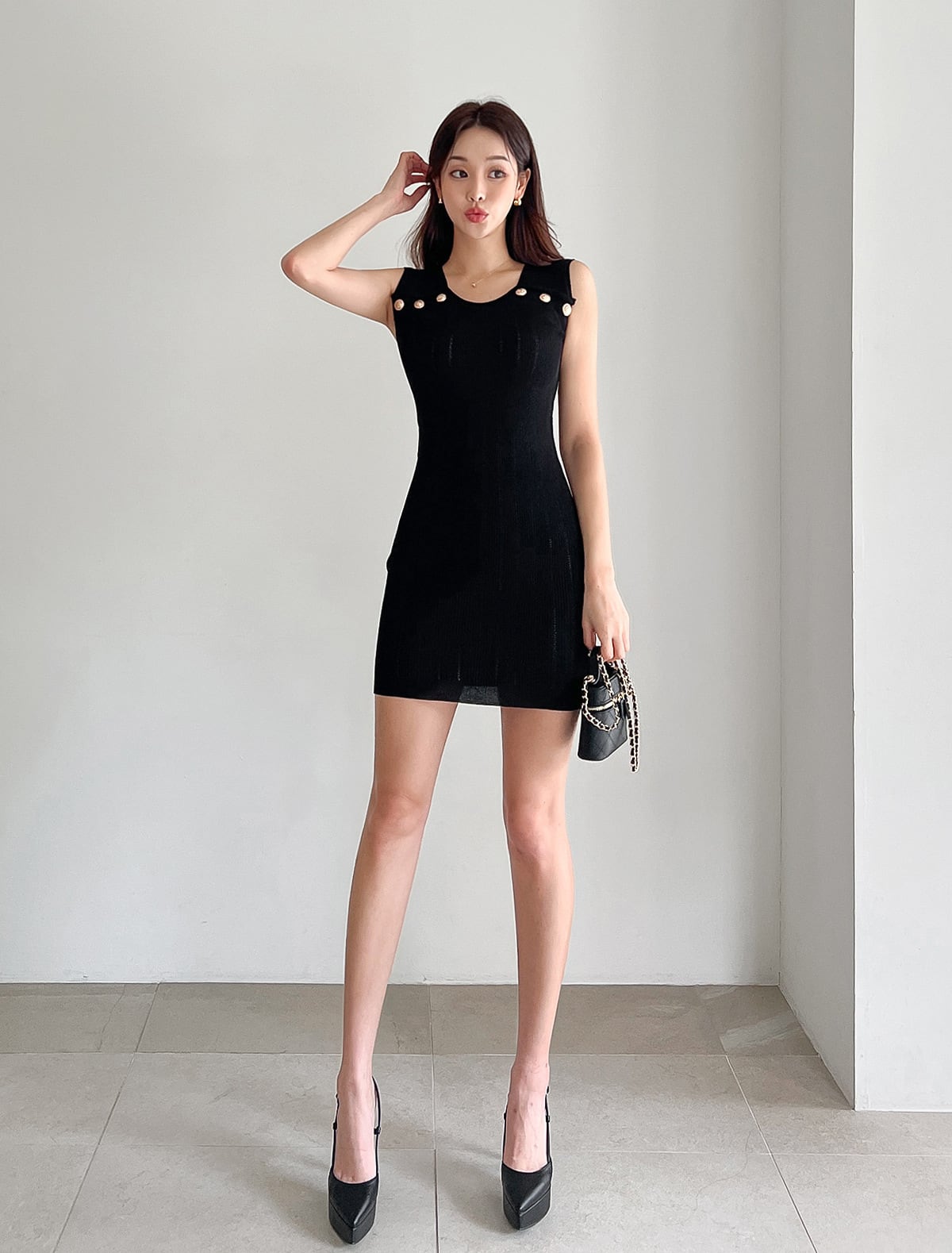 【dress】ニットノースリーブワンピース G20490
