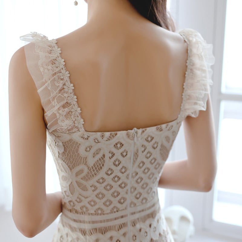【dress】Vネックレースキャミワンピース Q7980