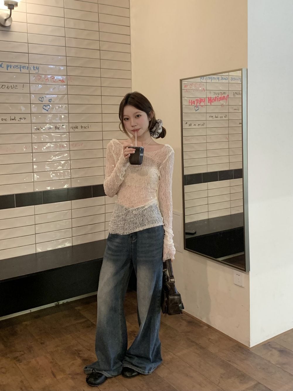 【tops】レースカットワークトップス M25036