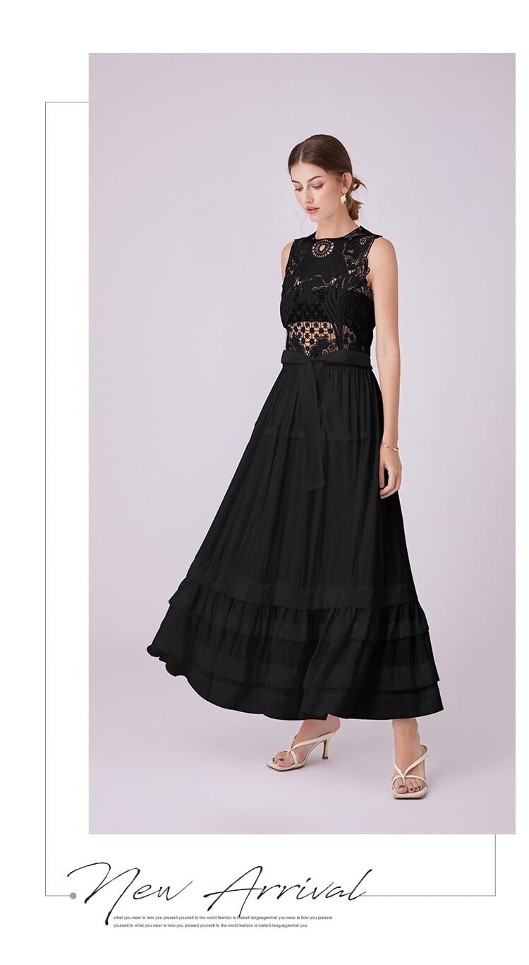 【dress】ノースリーブレースワンピース M24659