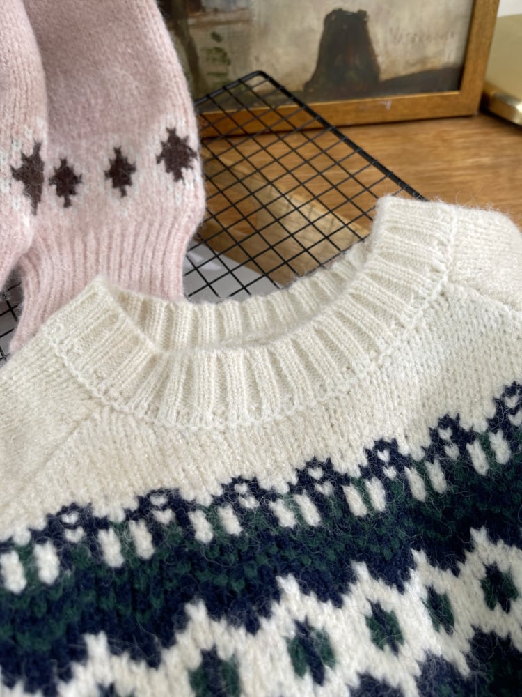 【tops】プリントニットセーター M27509