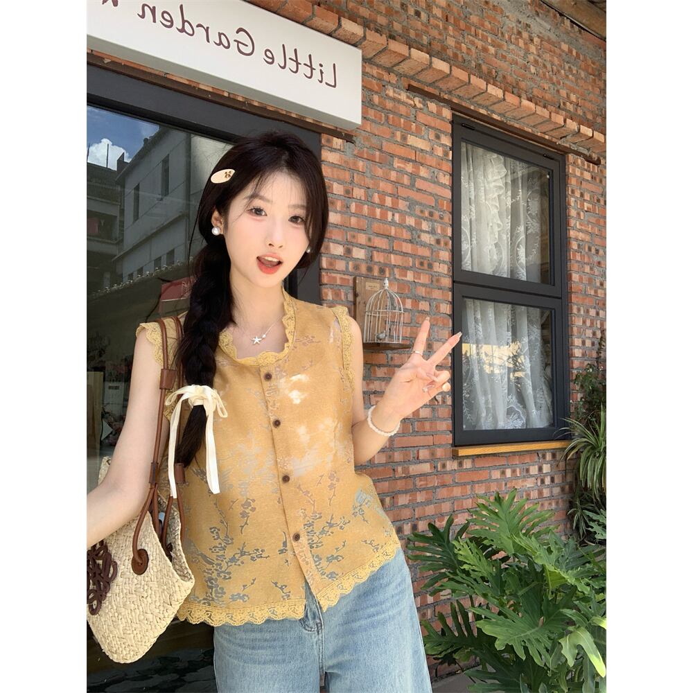 【tops】レースジャカードベスト M29505