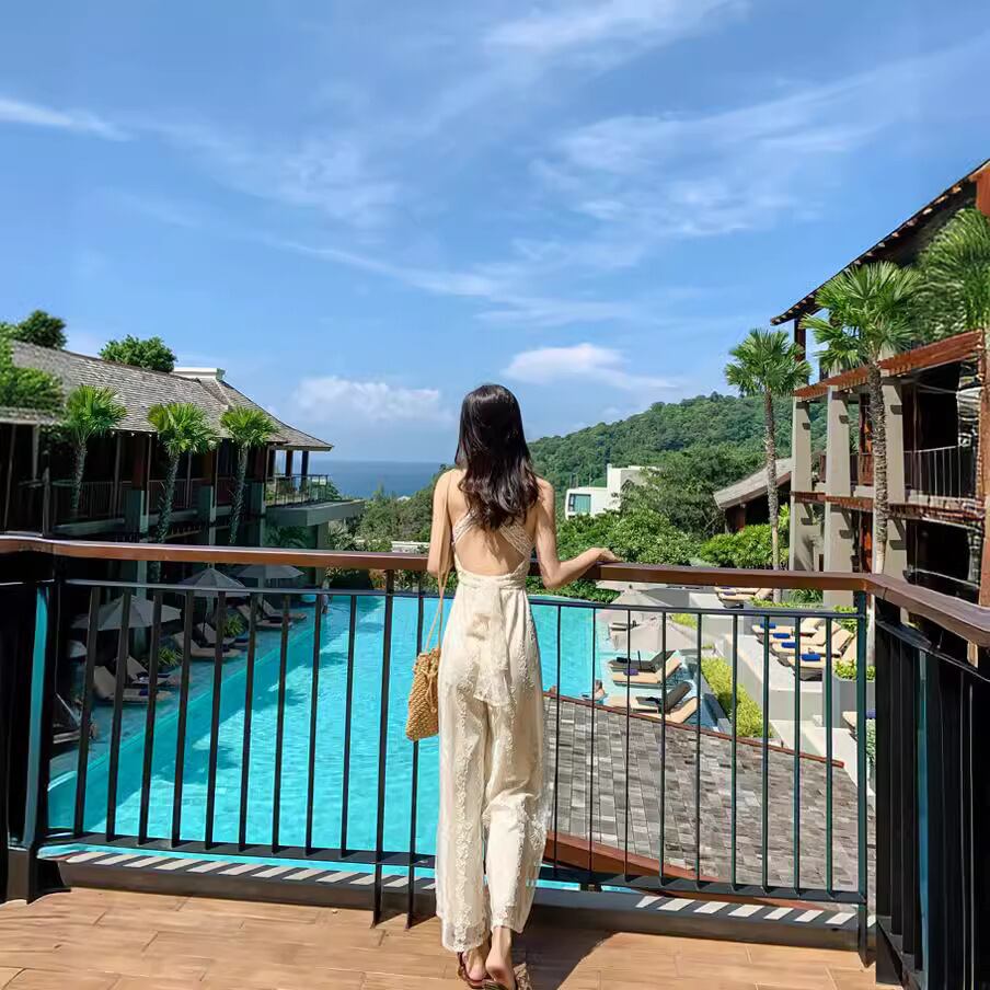 【set】Vネックレースバックで綺麗オールインワンG21327