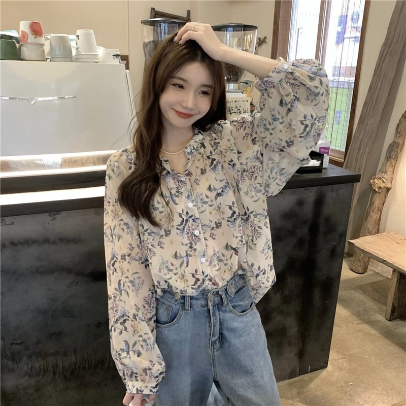 【tops】花柄シャツトップス M25330