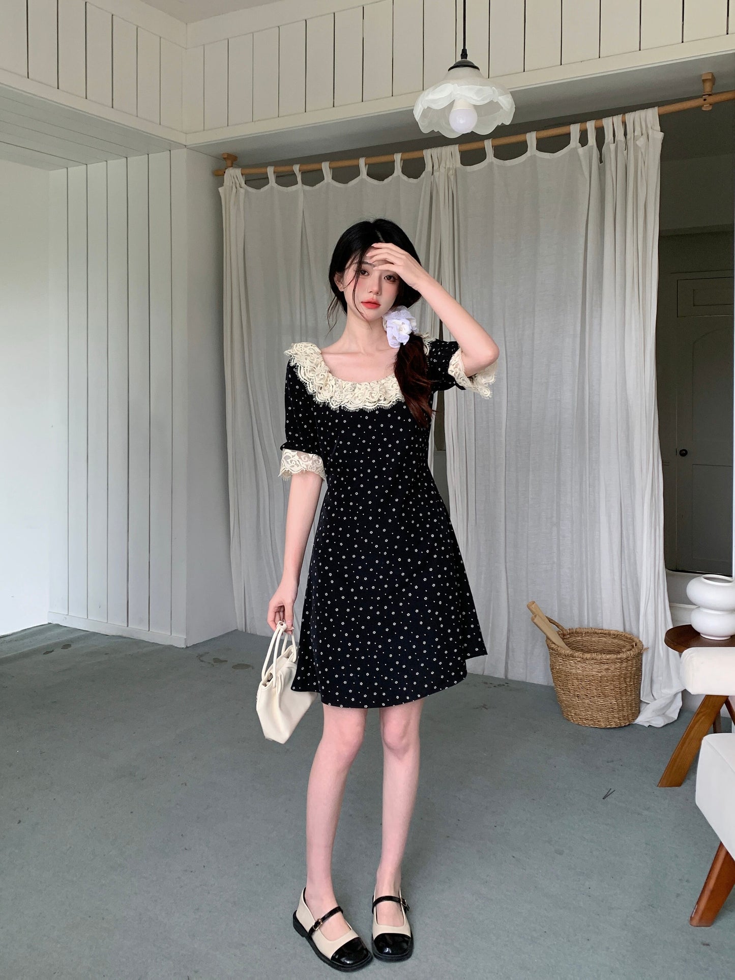 【dress】ドット柄大きいサイズワンピース G20988