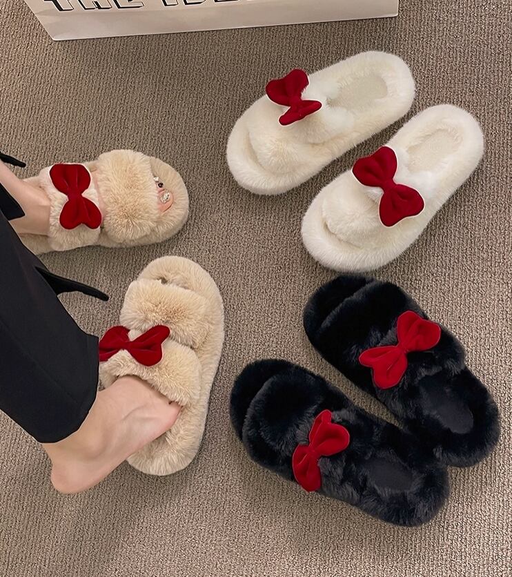 【shoes】可愛い厚底ファースリッパG19081