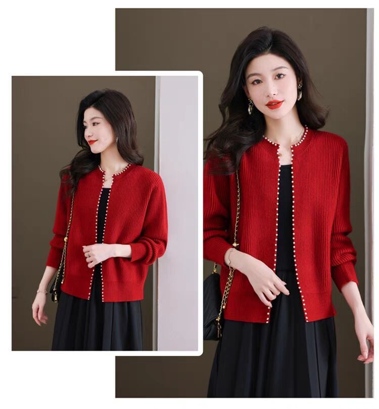 【outer】パールニットカーデ M26259