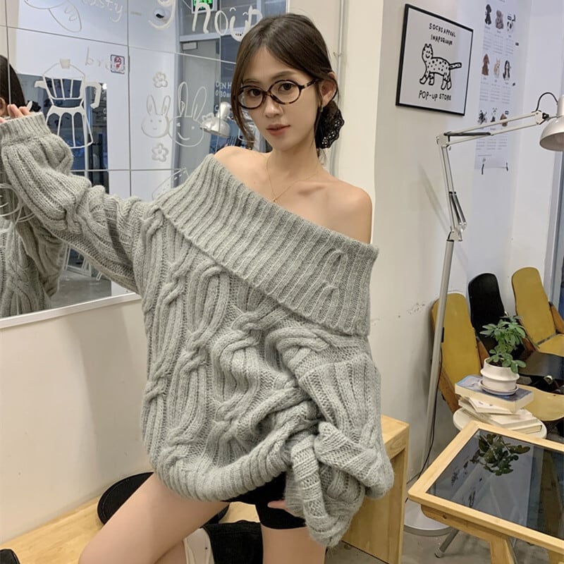 【tops】ボートネックニットセーター M27457