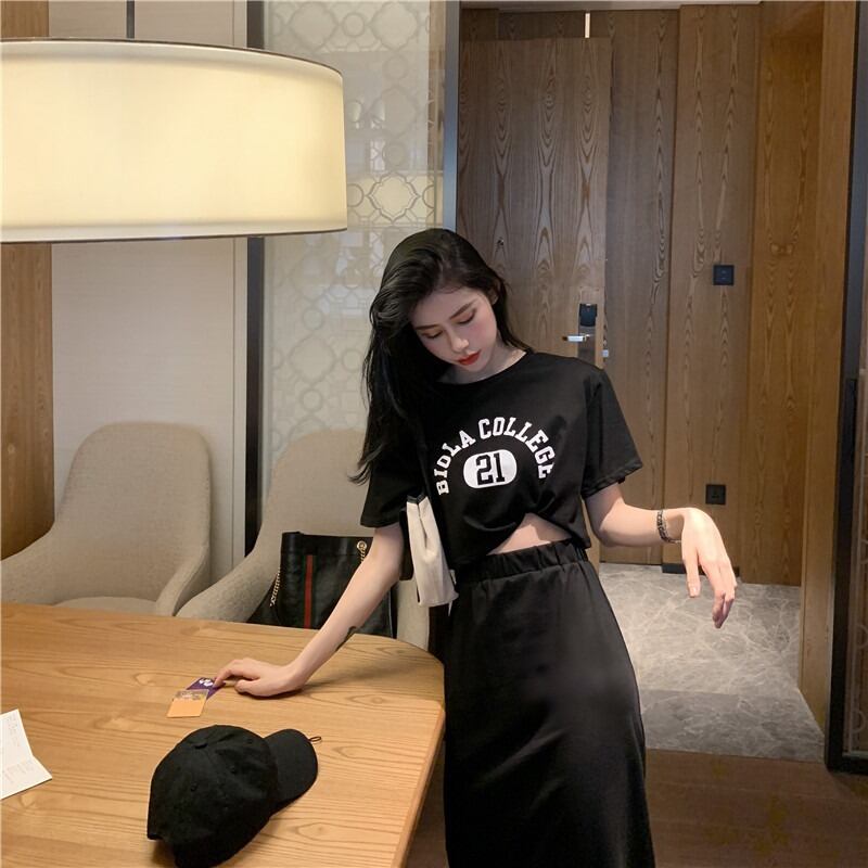 【set】プリントTシャツ+スカート2点セットG21289