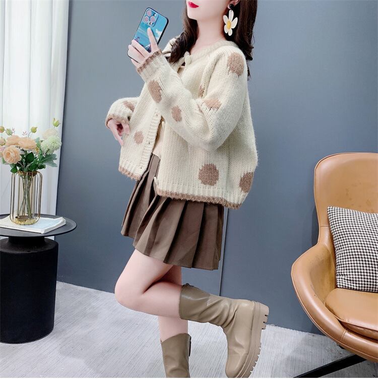 【outer】クルーネックニットカーデ M26954