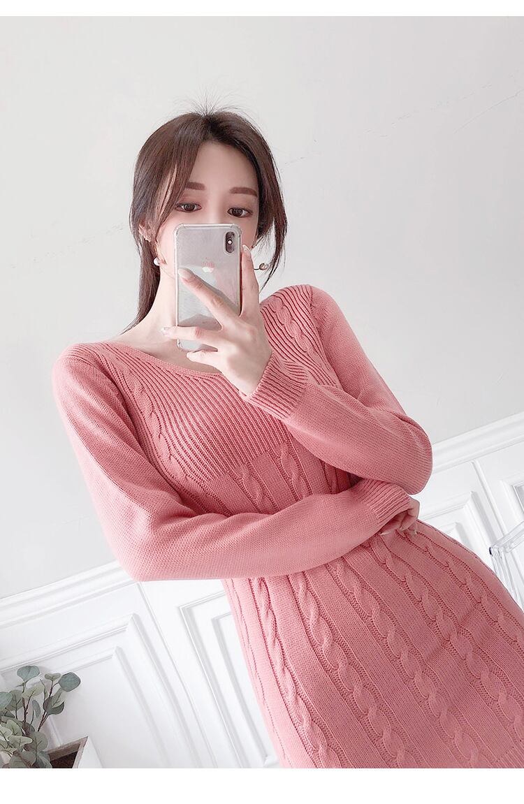 【dress】Vネックニットワンピース M18577