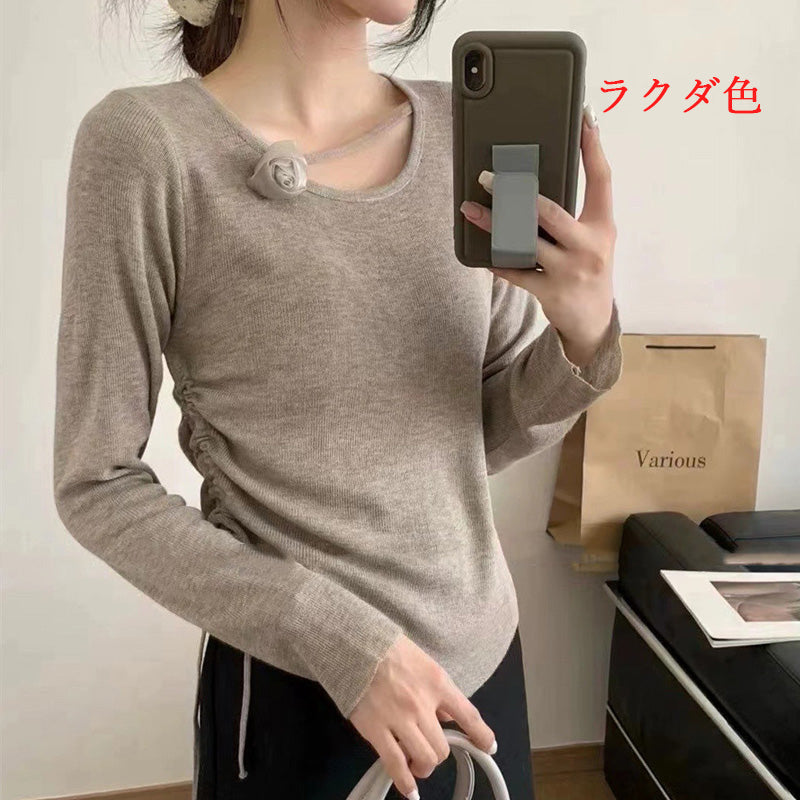 【tops】6色イレギュラー薄手ニットF7990