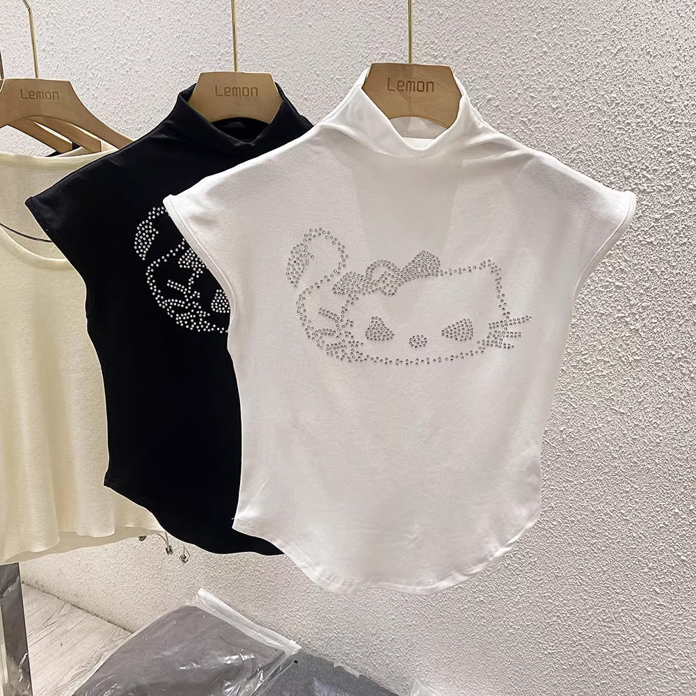 【tops】動物柄配色タンクトップF7669