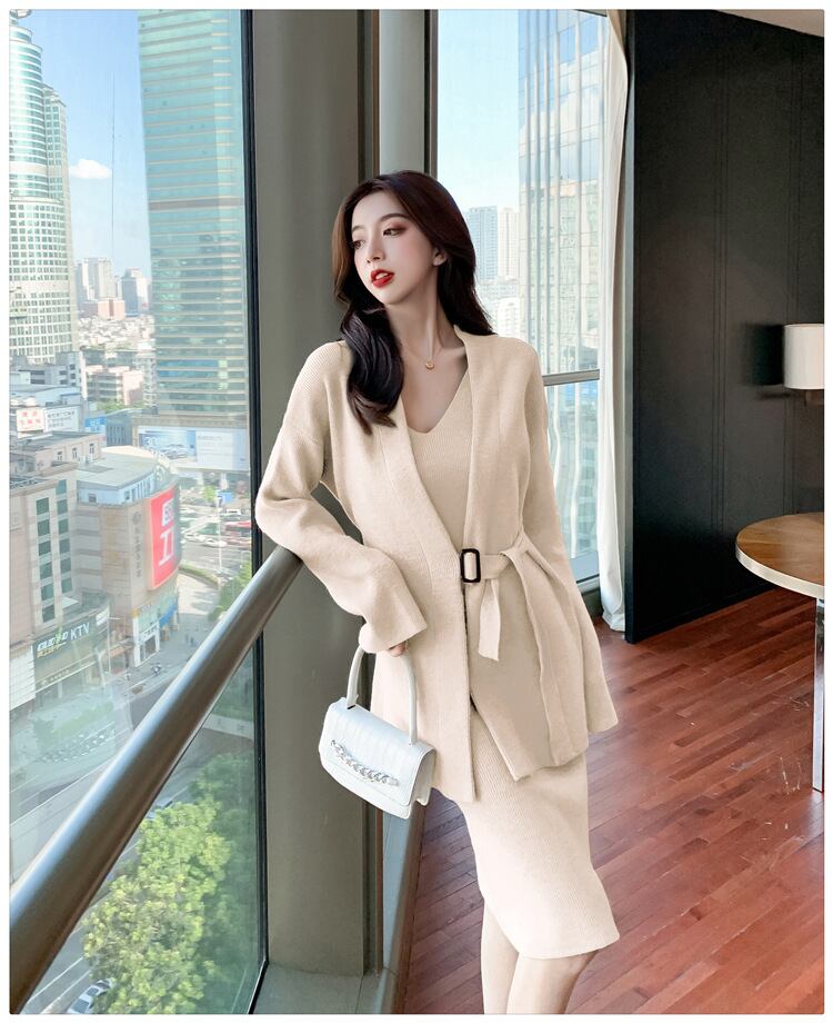 【set】アウター+キャミワンピースニット2点セット G2528