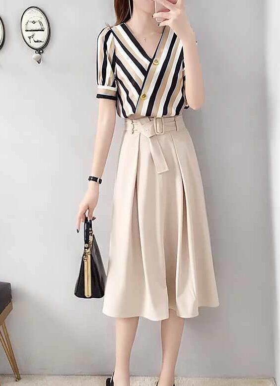 【set】美人度アップ!気質満点ファッションレトロカジュアル着痩せ2点セットF0085