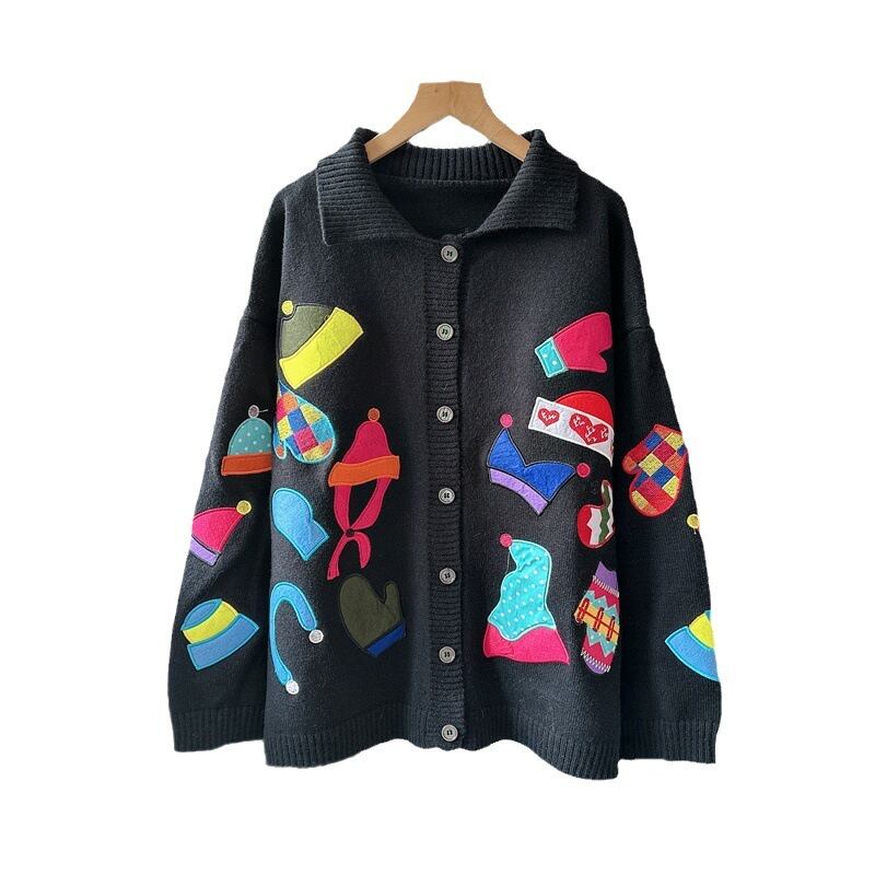 【outer】POLOネックニットカーデ M18350