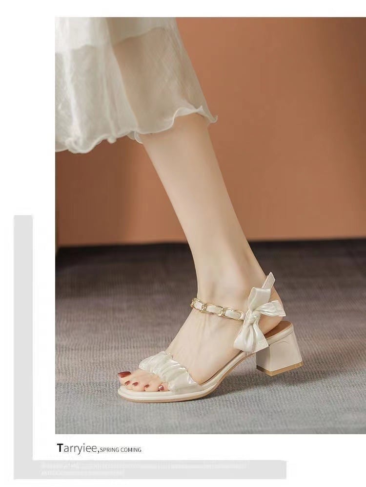【shoes】リボン付きサンダル M30234