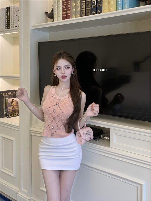 【tops】ビーズニットキャミソール G21217