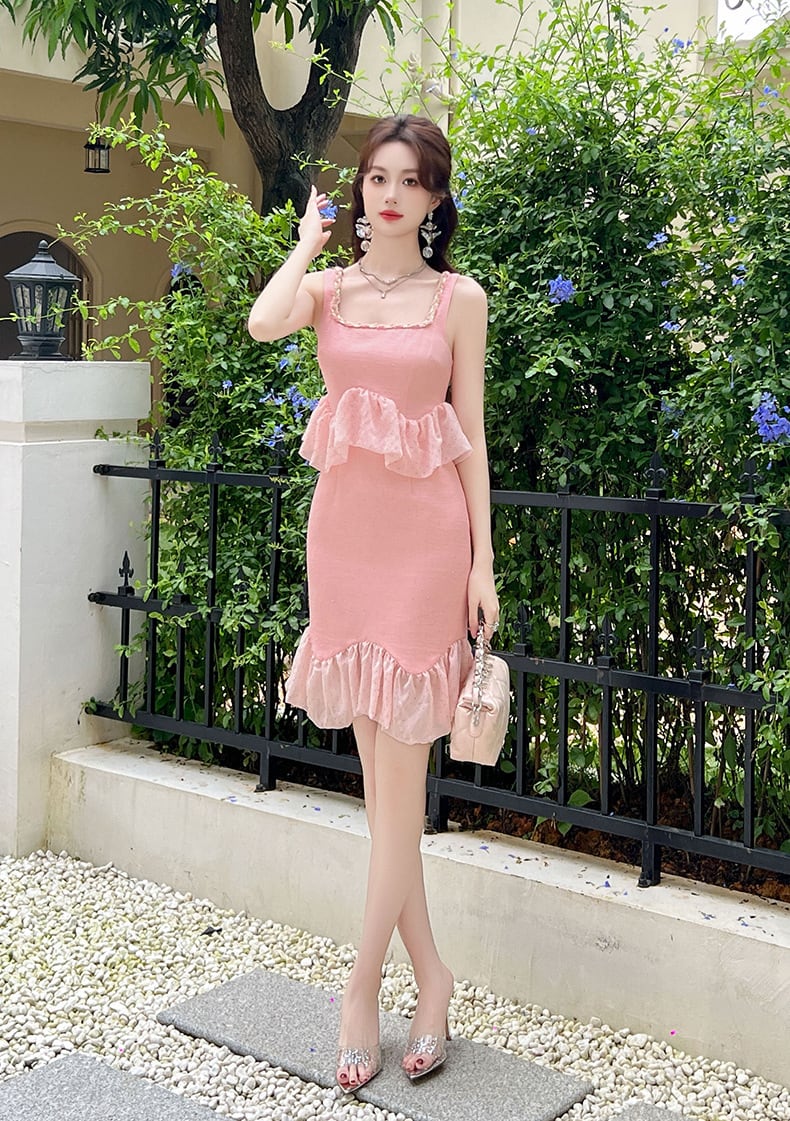 【dress】ビジューフリルキャミワンピース M23991