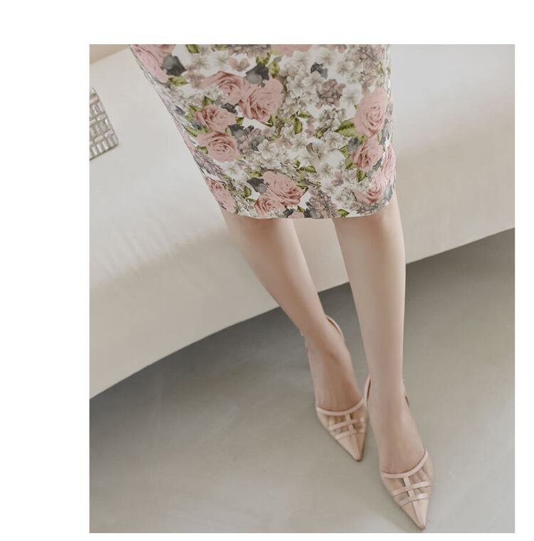 【dress】高級感 好感度UP!気質満点デザインスウィートリボンプリントワンピース