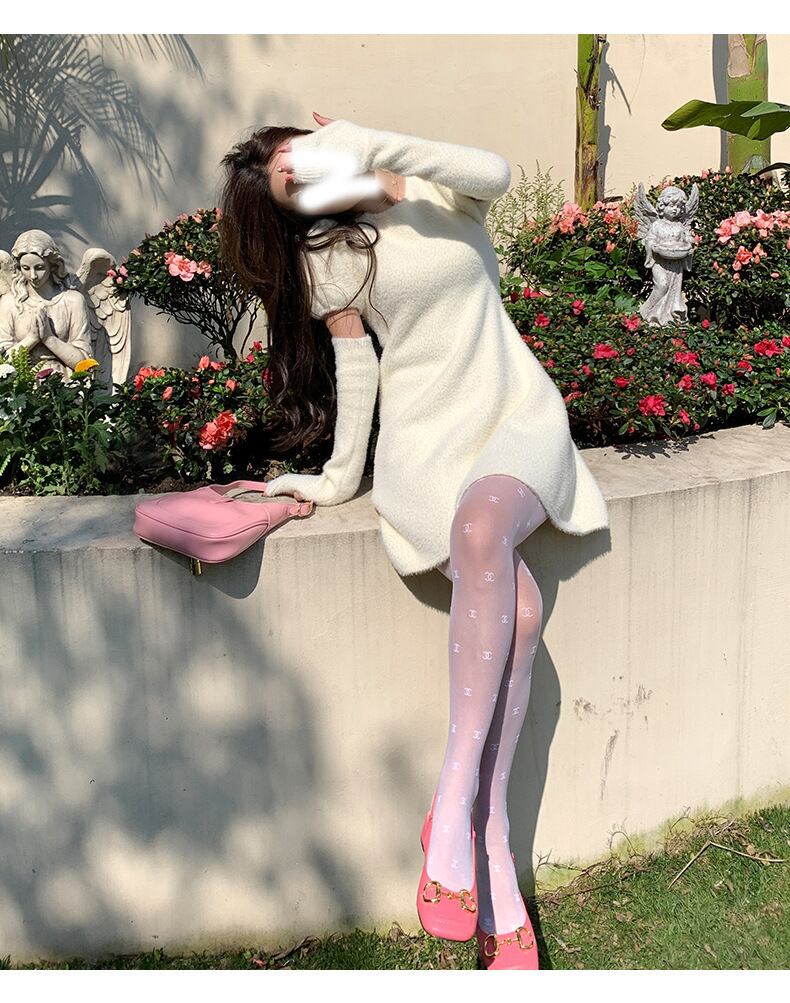 【dress】アームカバー付きニットワンピース M27717