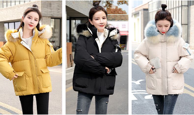 【outer】気質溢れる♪3色秋冬新作長袖フード付き配色ポケット付き厚手寒さ対策ショート丈コートF1200