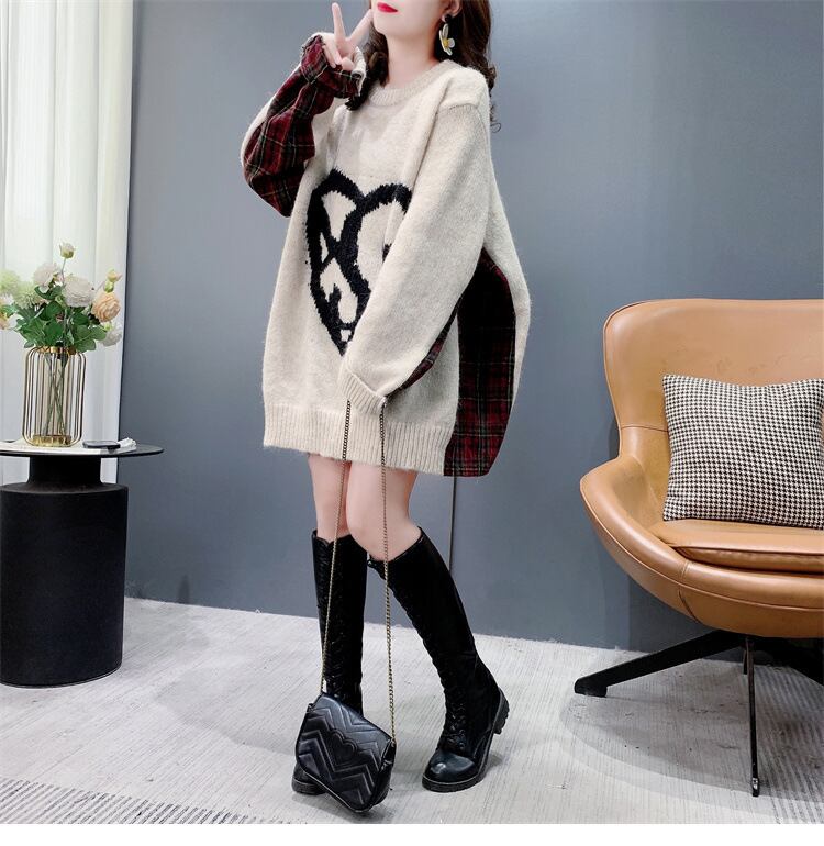 【tops】切り替えニットセーター M26948
