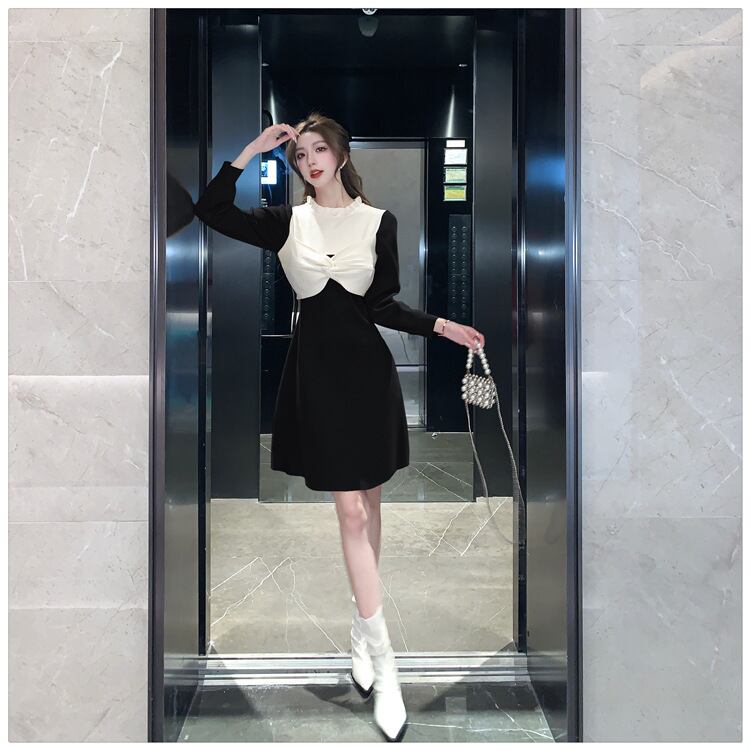 【dress】リボン付ニットワンピース M18567